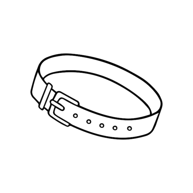 Vector hand drawn pet collar doodle accessory for dogs and cats in sketch style