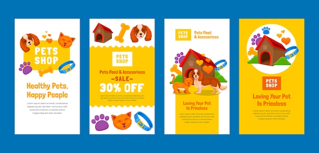hand drawn pet shop template design