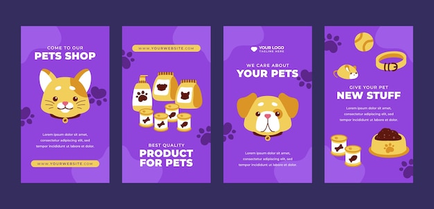 Hand drawn pet shop template