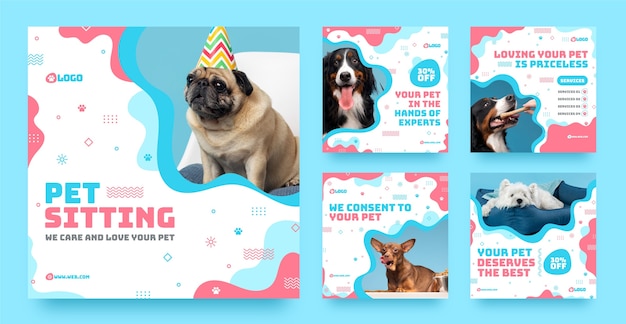 hand drawn pet sitting instagram posts