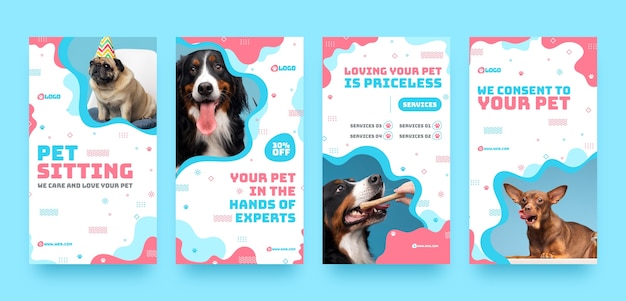 hand drawn pet sitting instagram stories
