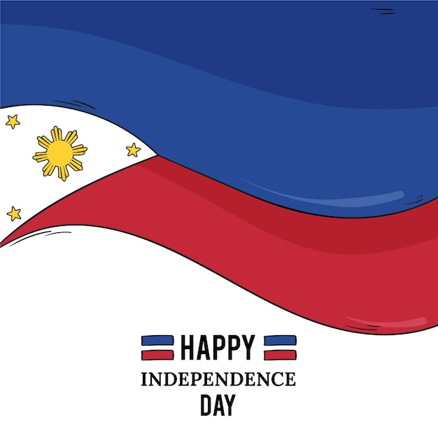 Vector hand drawn philippine independence day illustration