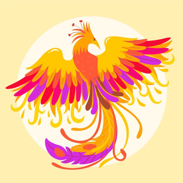 Hand drawn phoenix concept