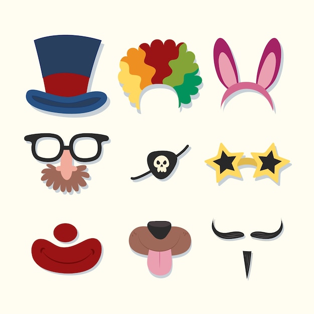 hand drawn photo booth props set