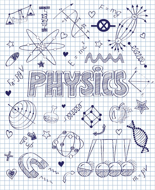 hand drawn Physics set