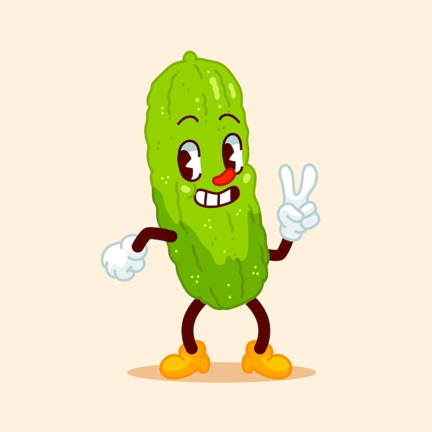 Hand drawn pickle cartoon illustration