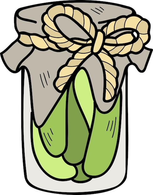 Hand Drawn pickle jar illustration