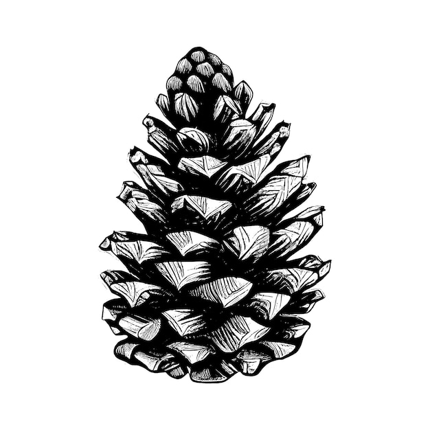 Vector hand drawn of pine cone