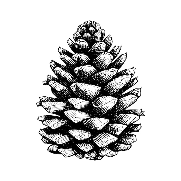 Vector hand drawn of pine cone