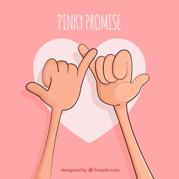 Vector hand drawn pinky promise concept