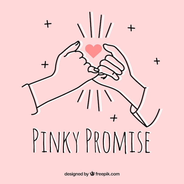 Vector hand drawn pinky promise concept