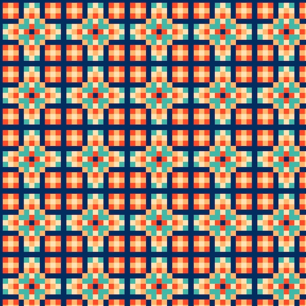 Vector hand drawn pixel pattern design