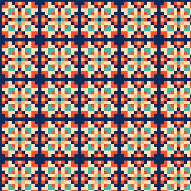 Vector hand drawn pixel pattern design