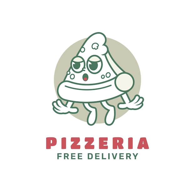 Vector hand drawn pizzeria vintage logo