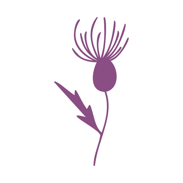 Vector hand drawn plant element twig flower