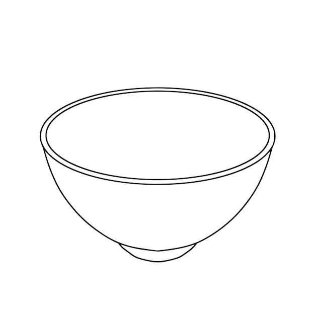 라면이나 국수를 위한 손으로 그린 접시 빈 그릇의 벡터 그림