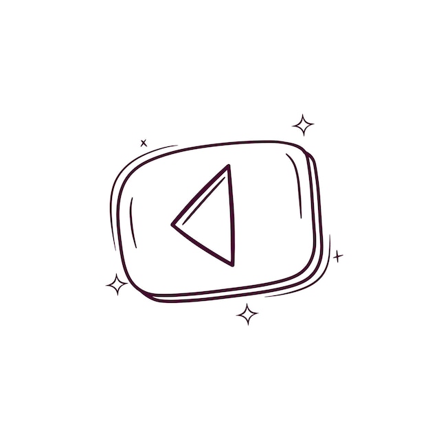 手描きの再生アイコン落書きベクトル スケッチ図