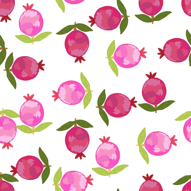 Hand drawn pomegranate fruit seamless pattern Botanical fruits wallpaper