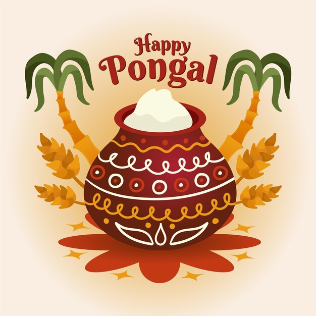 Hand drawn pongal festival