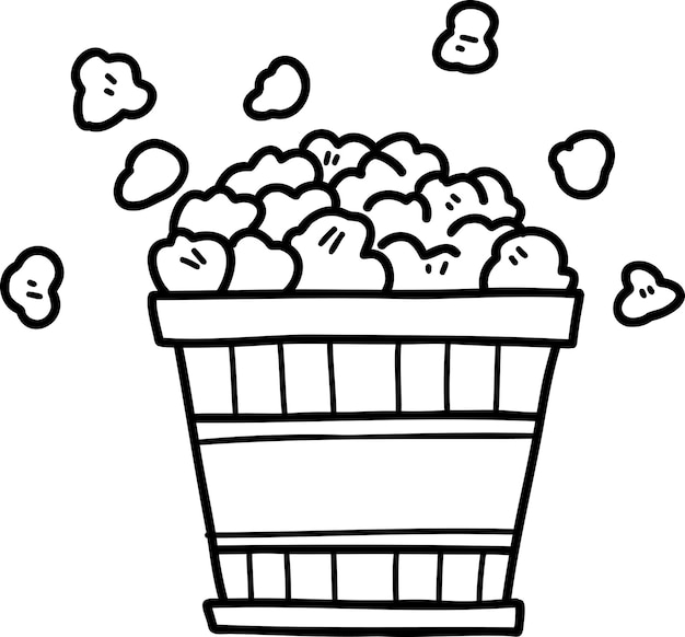 Illustrazione di popcorn disegnata a mano