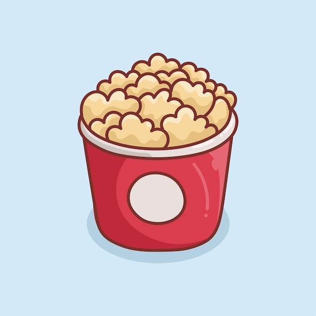 Hand Drawn Popcorn on Mug Glass Illustration