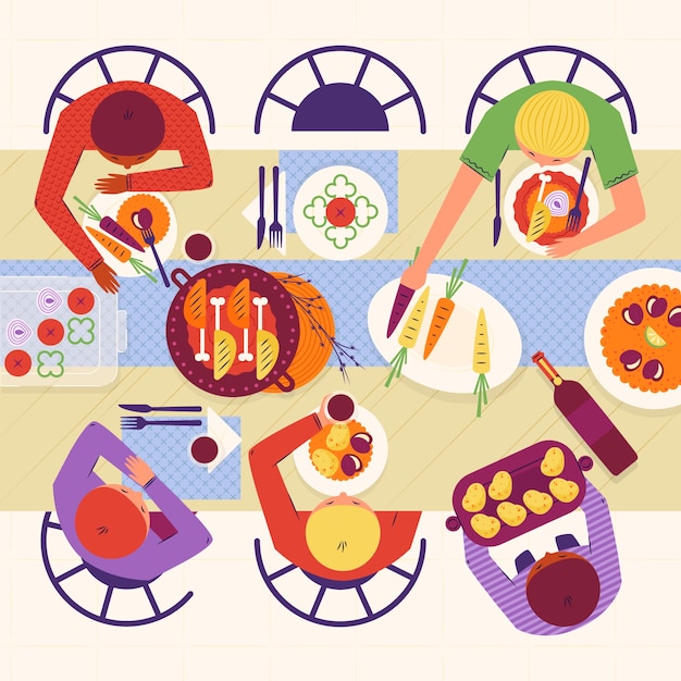 Vector hand drawn potluck illustration