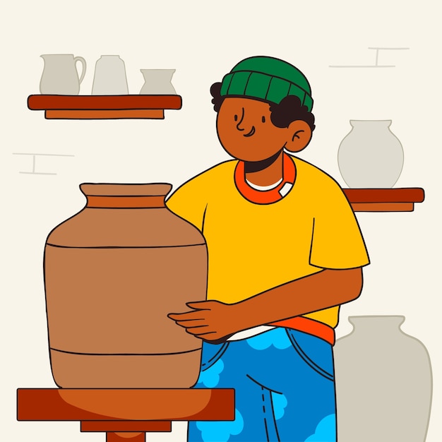 Vector hand drawn pottery illustration