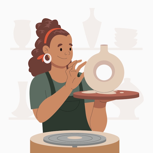 Vector hand drawn pottery illustration