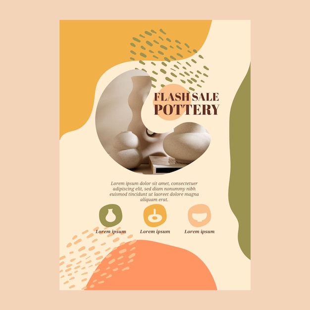 Vector hand drawn pottery poster template