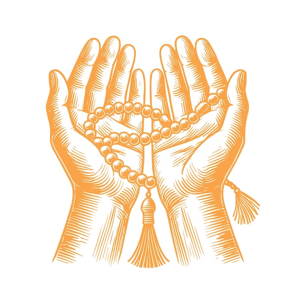 hand drawn praying hands background