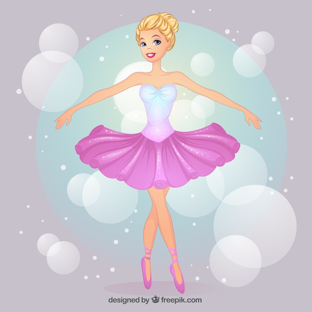 Vector hand drawn pretty ballet dancer