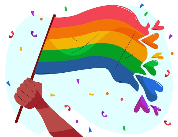 Hand drawn pride day flag illustration