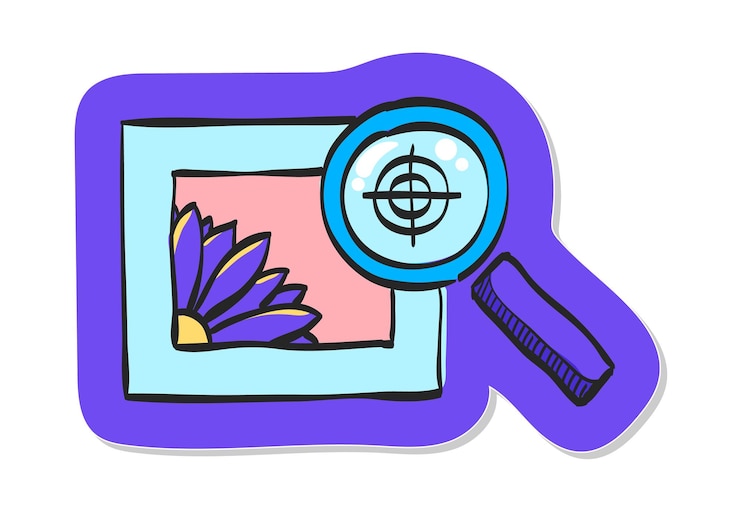 Vector hand drawn printing quality control icon in sticker style vector illustration