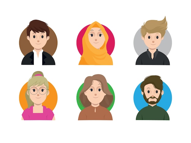 Vector hand drawn profile icons pack