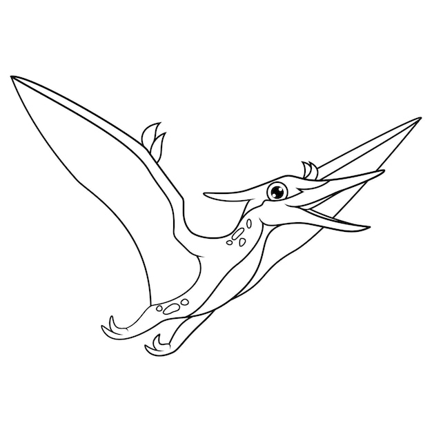 Disegnato a mano di pteranodon line art