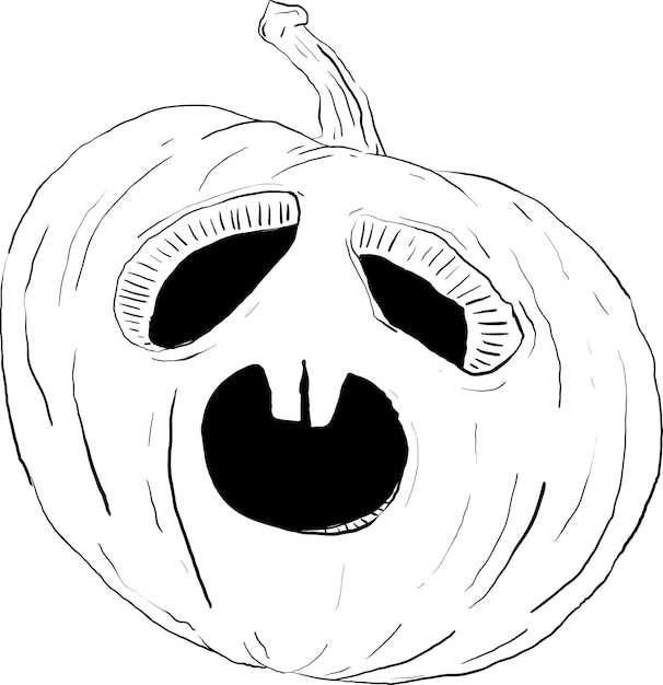 hand drawn pumpkin in graphic style for halloween 4