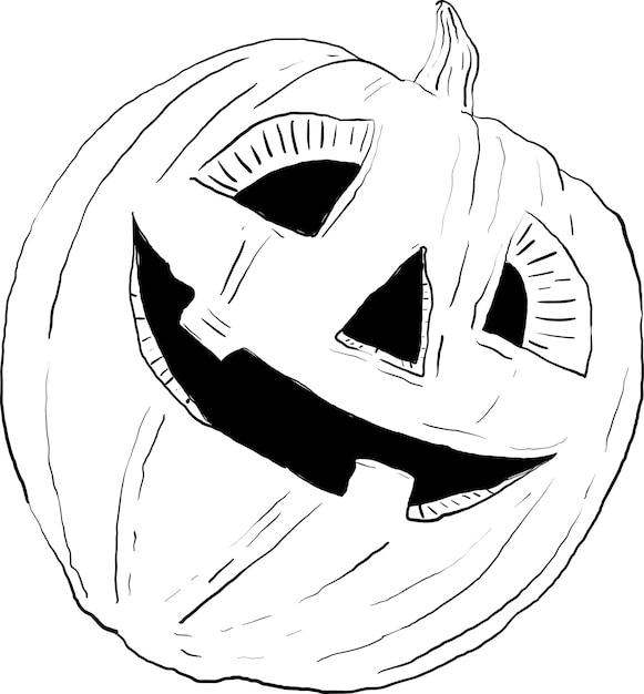 Vettore zucca disegnata a mano in stile grafico per halloween 6