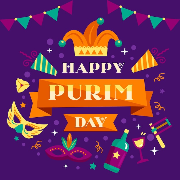 Hand drawn purim day