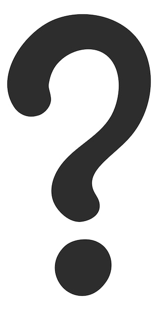 Vector hand drawn question sign black handwritten mark