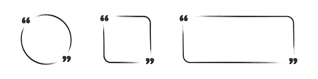 Hand drawn quote frame icons Vector illustration