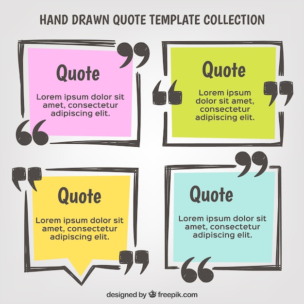 Hand drawn quote template set