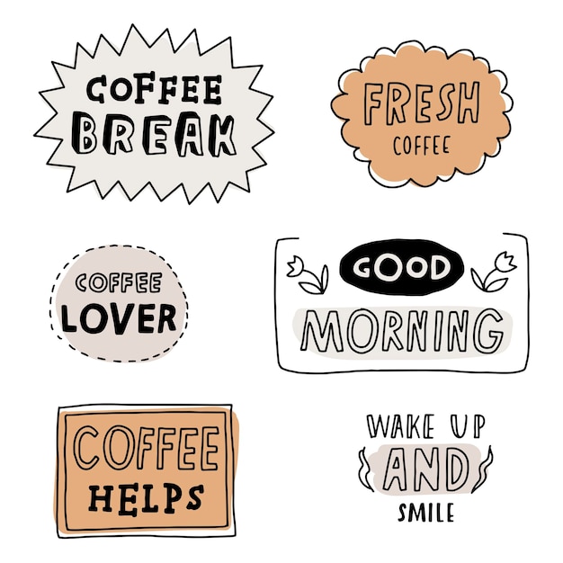 Vector hand drawn quotes about morning