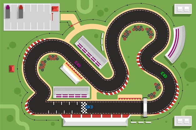 Vector hand drawn race track illustration
