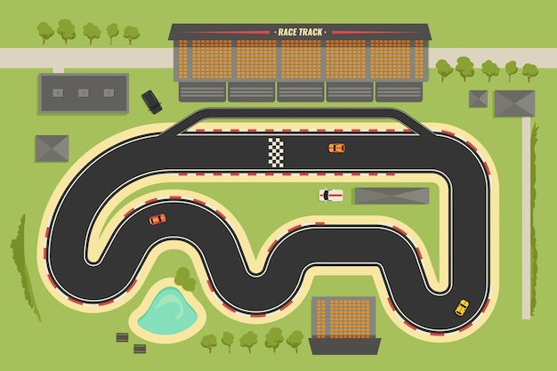 hand drawn race track illustration