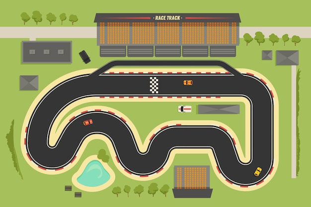 Vector hand drawn race track illustration