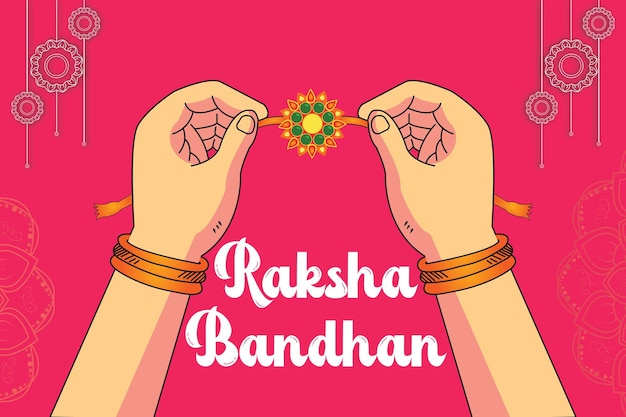 Vettore celebrazione del festival raksha bandhan disegnato a mano