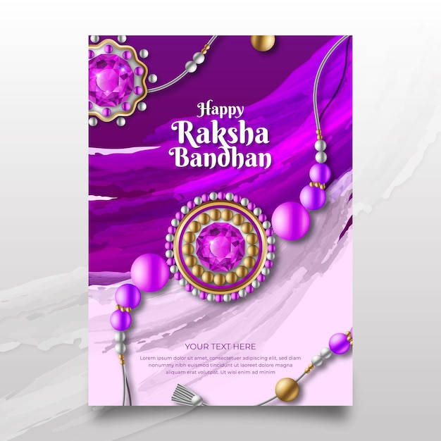 손으로 그린 Raksha Bandhan 인사말 카드