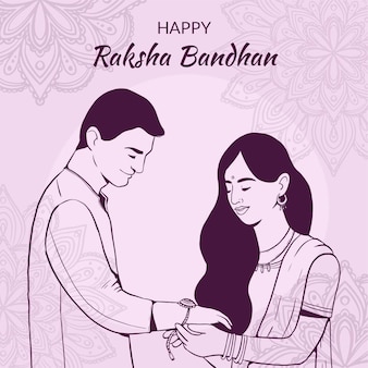 Hand drawn raksha bandhan illustration