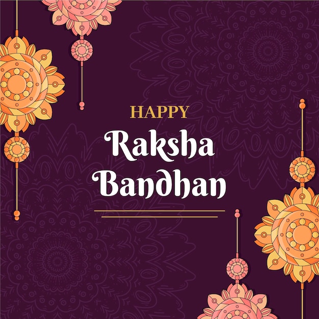 손으로 그린 Raksha Bandhan