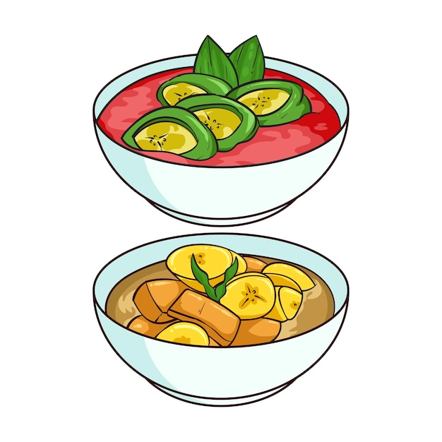 Vector hand drawn ramadan food in indonesia 1